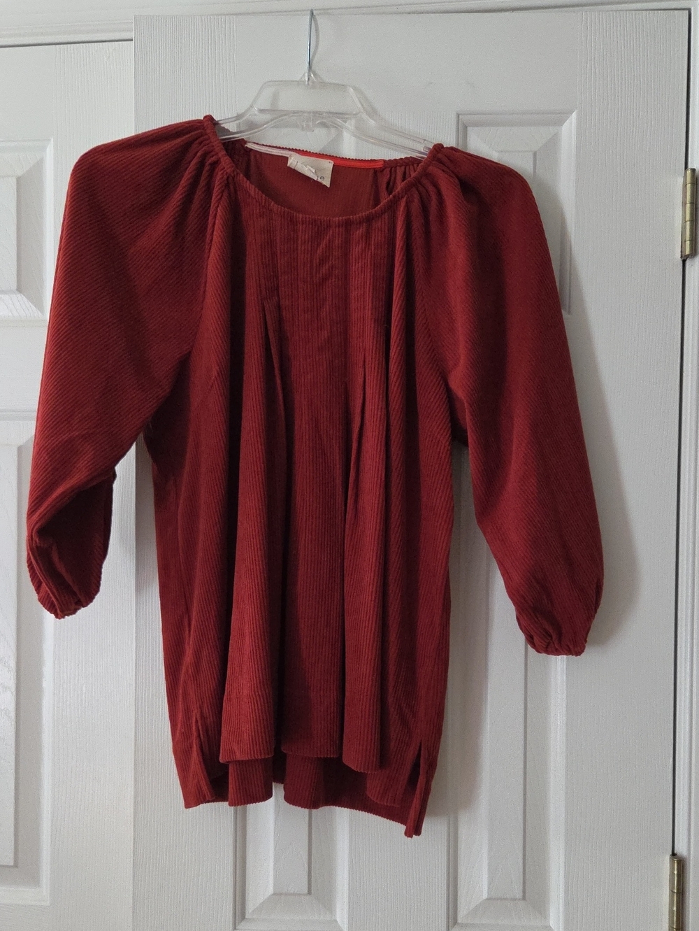Umgee Rust Orange Corduroy Top. Like New With Pleats